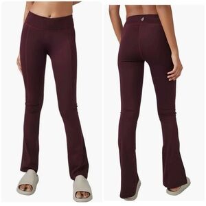 Free People Movement Resilience Flare Legging No Front Seam Burgundy